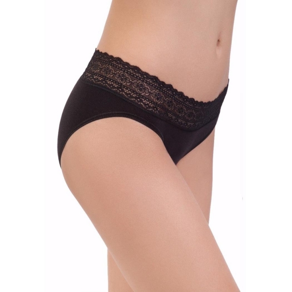 Palmers Laceband Cotton Minislip Black