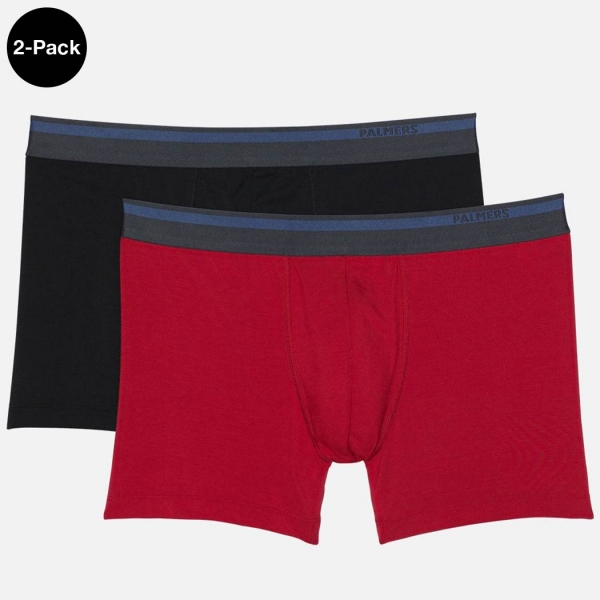 Palmers Authentic Modal Men's Boxer Shorts Red-Black