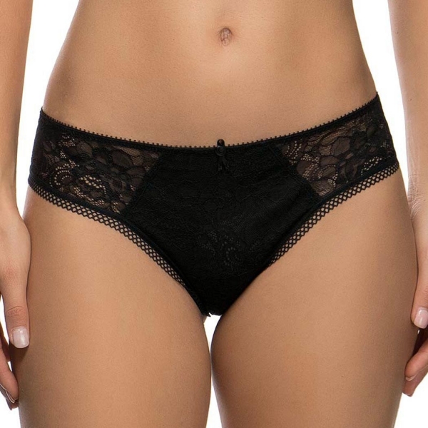 Conturelle by Felina Secret Garden Brazilian Panty Black